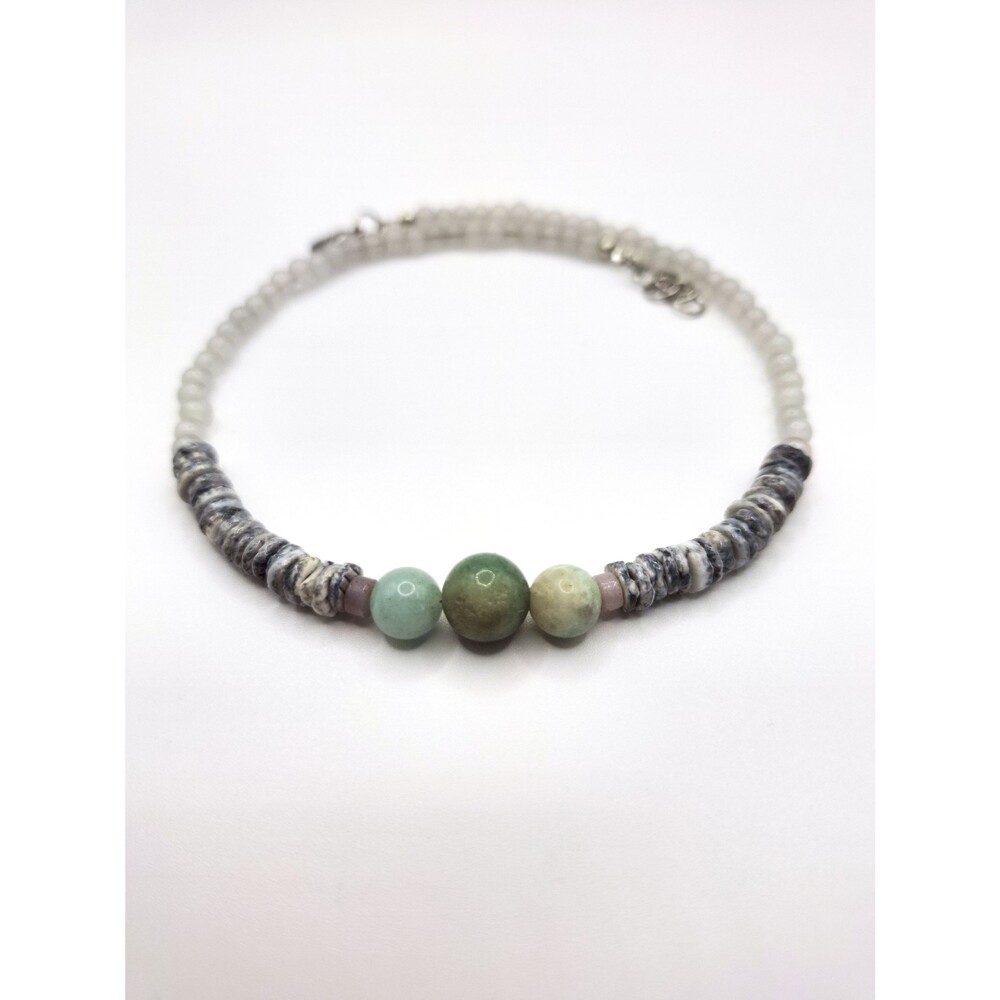 Amazonite Shell Choker | Boho Summer Necklace | Coastal Cowgirl Shell Necklace